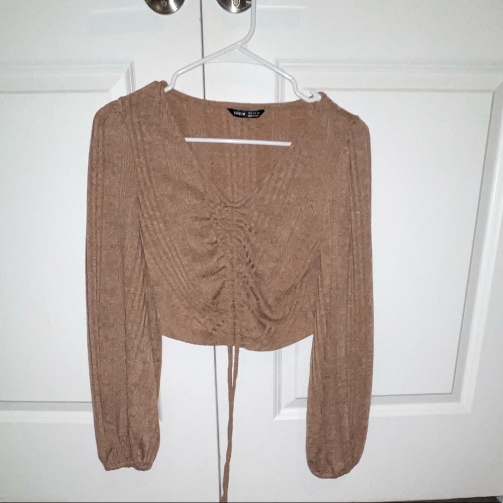 SHEIN TAN BELL SLEEVED TOP